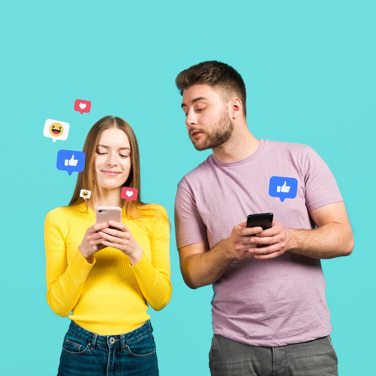 front-view-man-woman-looking-application-reactions_23-2148291493